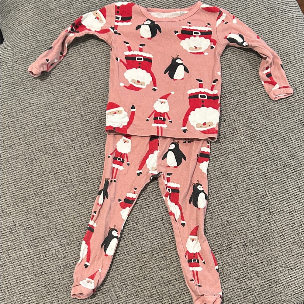 Carter's Santa and Penguin Pajama Set - Pink